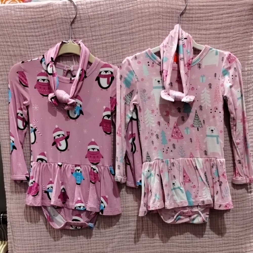 Bums & Roses (Little Bum Bums) Dresses and Headbands 6-12 mo